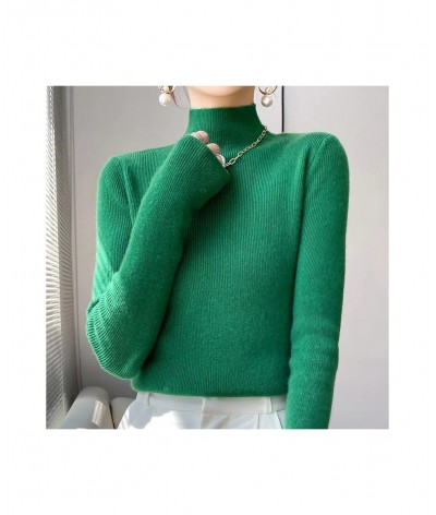 Autumn Winter Korean Fashion Femme Pullover Thick Knitted Women's Half Turtleneck sweater Long sleeve Women Warm jumper $26.7...