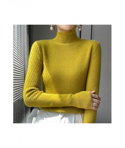 Autumn Winter Korean Fashion Femme Pullover Thick Knitted Women's Half Turtleneck sweater Long sleeve Women Warm jumper $26.7...