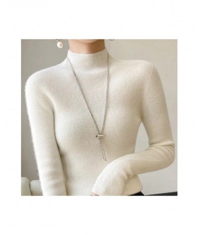 Autumn Winter Korean Fashion Femme Pullover Thick Knitted Women's Half Turtleneck sweater Long sleeve Women Warm jumper $26.7...
