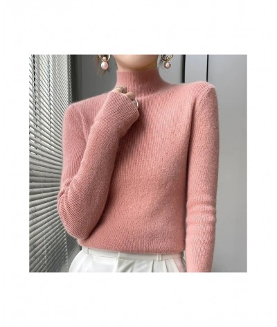 Autumn Winter Korean Fashion Femme Pullover Thick Knitted Women's Half Turtleneck sweater Long sleeve Women Warm jumper $26.7...