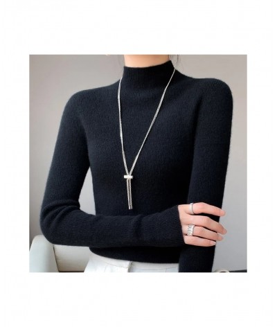 Autumn Winter Korean Fashion Femme Pullover Thick Knitted Women's Half Turtleneck sweater Long sleeve Women Warm jumper $26.7...
