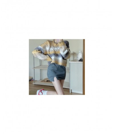 Women Gradient Color Twist Soft Waxy Sweater Women's Autumn 2022 New Korean Version O Neck Loose Short Knitted Tops $35.86 - ...