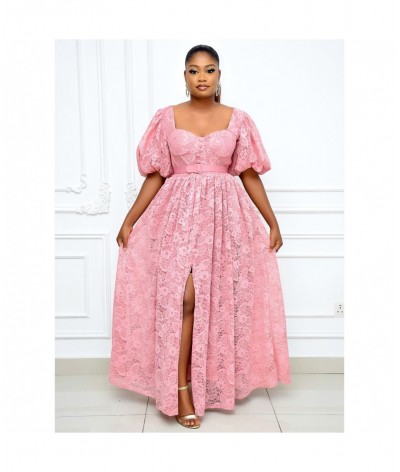 Party Dresses New High-waisted Temperament Lady Pink Dress Fashion Princess Dress Solid Elegant Plus Size Woman Dress NO BELT...